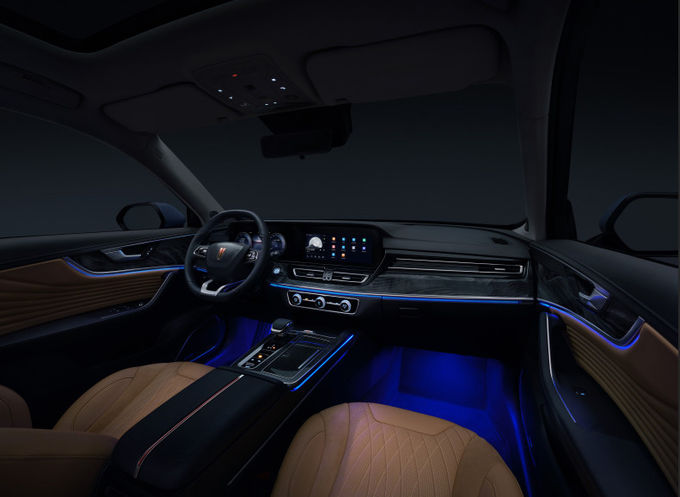 Blue Hongqi xe thể thao 185kw 5 chỗ ngồi xăng Hongqi Suv 10