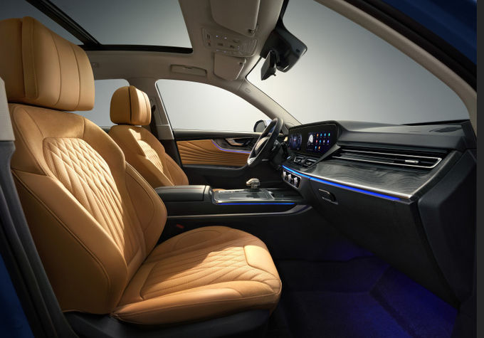 Blue Hongqi xe thể thao 185kw 5 chỗ ngồi xăng Hongqi Suv 9